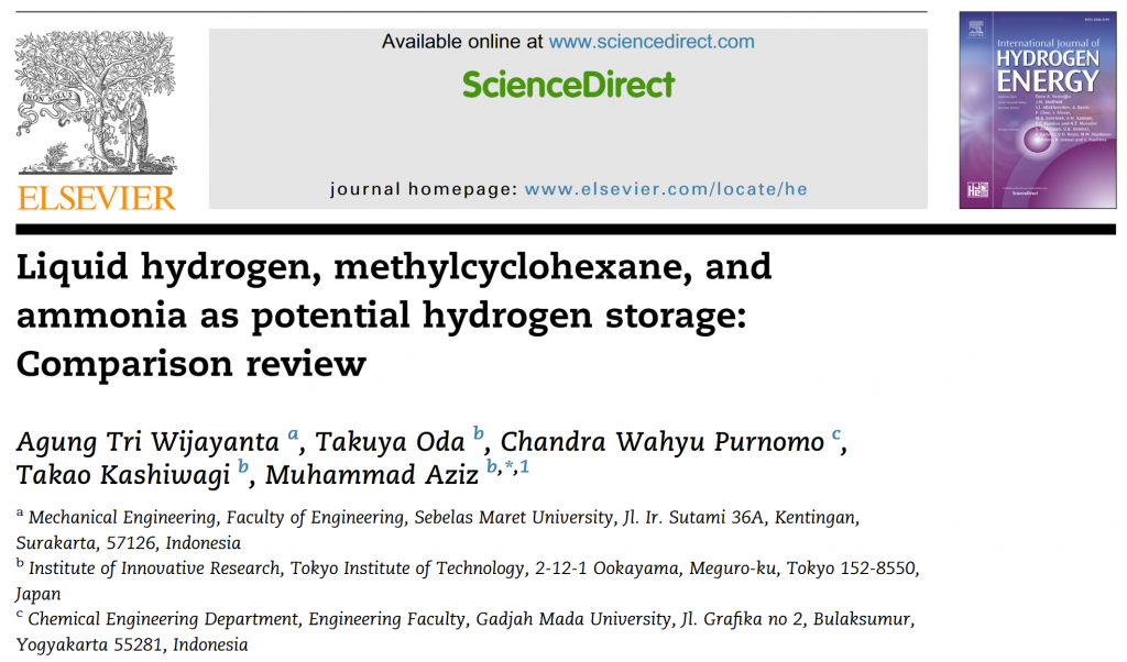 Hydrogen storage in IJHE