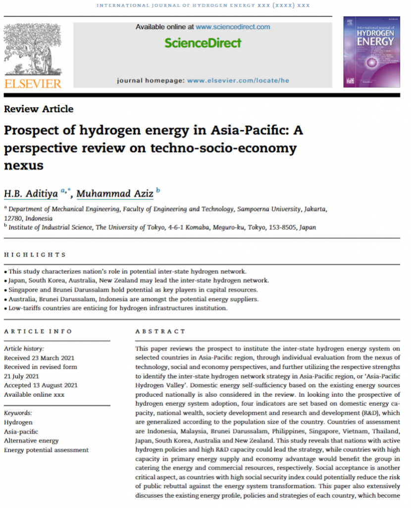 Prospect of hydrogen energy in Asia-Pacific: A perspective review on techno-socio-economy nexus